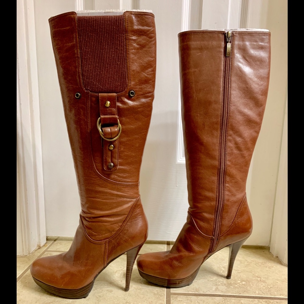 Guess leather boots, stiletto platform heel, SZ 8